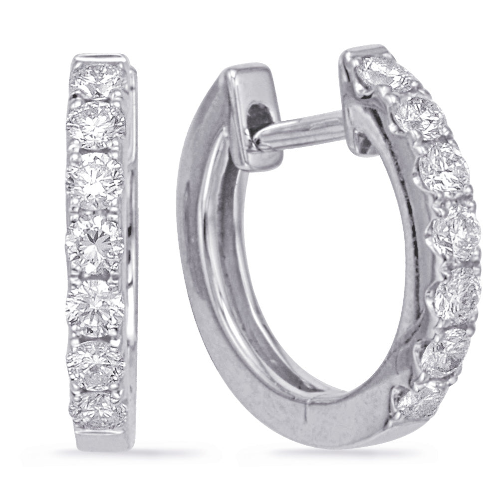 White Gold Huggie Earring