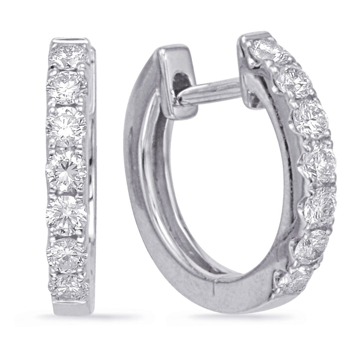 White Gold Huggie Earring