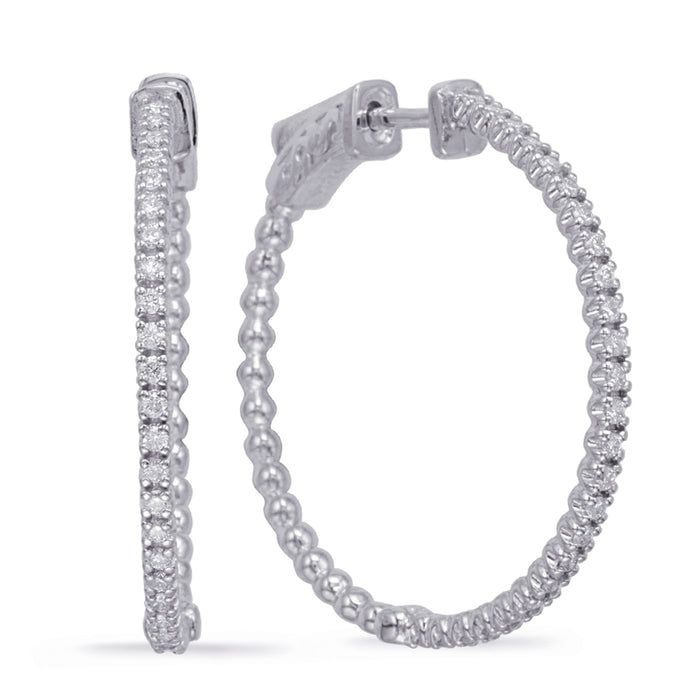 White Gold 1 Inch Securehinge Hoop