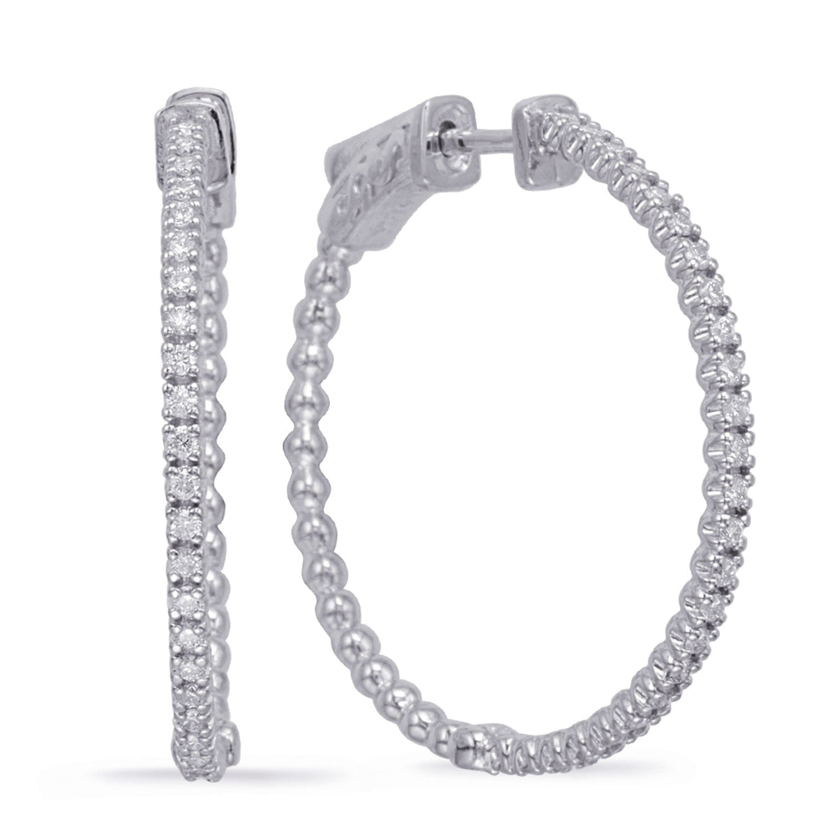 White Gold 1 Inch Securehinge Hoop