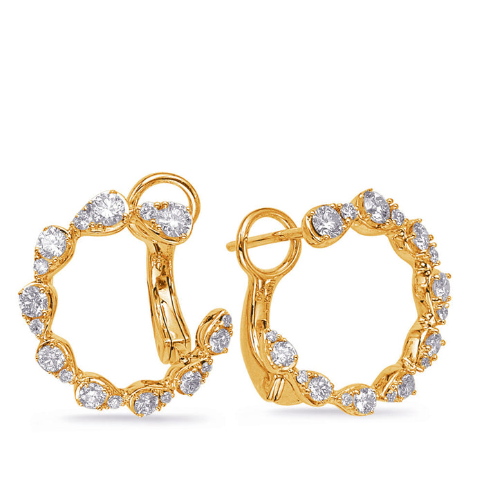 Yellow Gold Diamond Earring