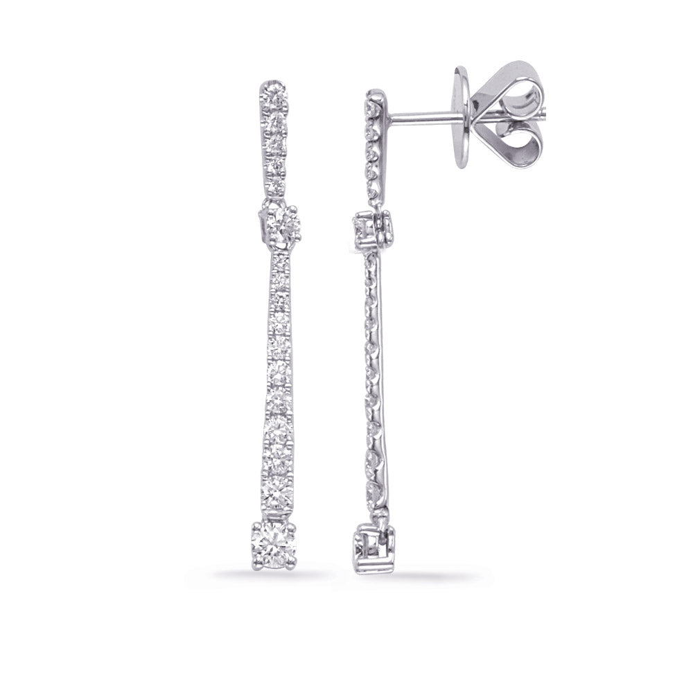 White Gold Diamond Fashion Earring
