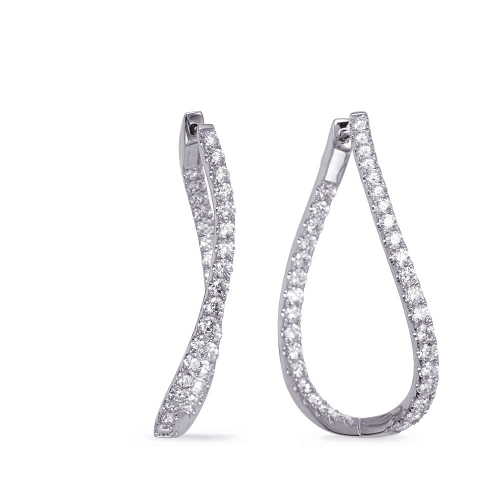 White Gold Diamond Hoop Earring