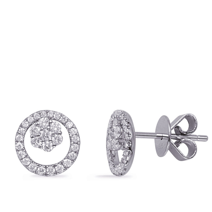 White Gold Diamond Earring