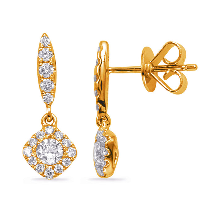 Yellow Gold Diamond Earring