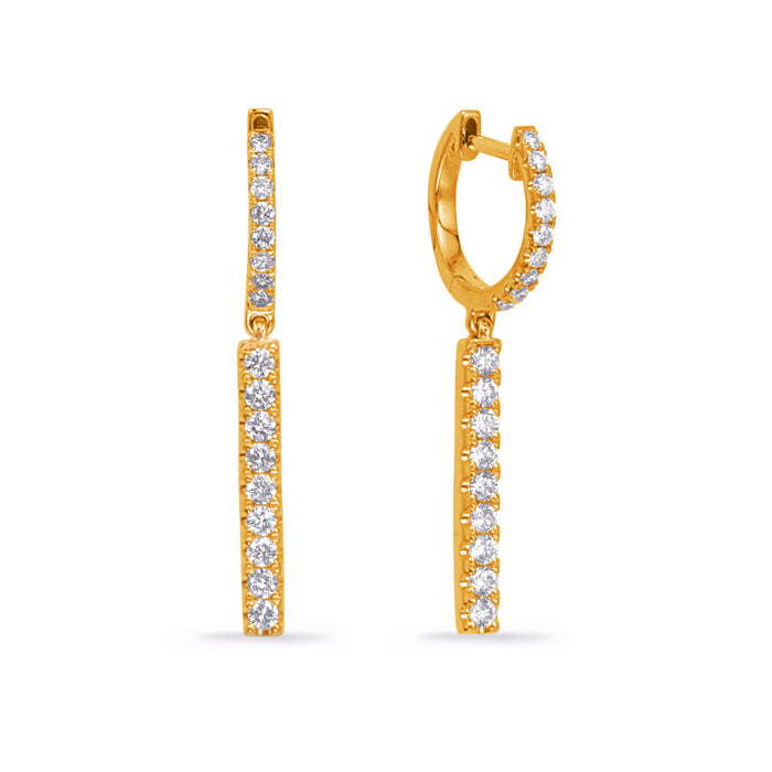 Yellow Gold Diamond Earring