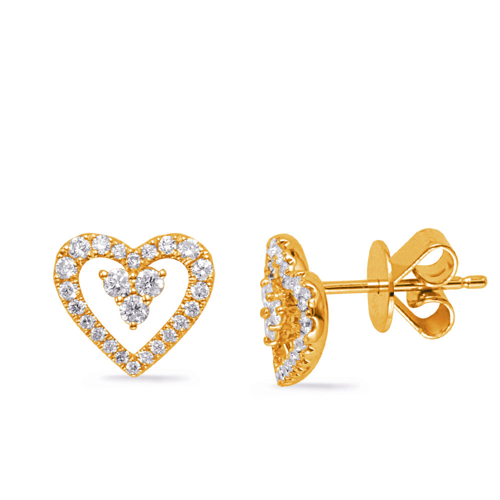 Yellow Gold Diamond Earring