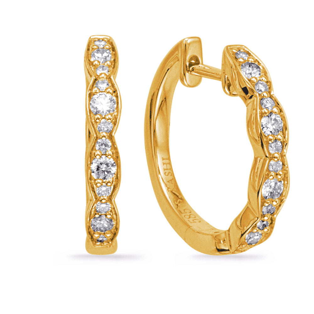 Yellow Gold Diamond Earring