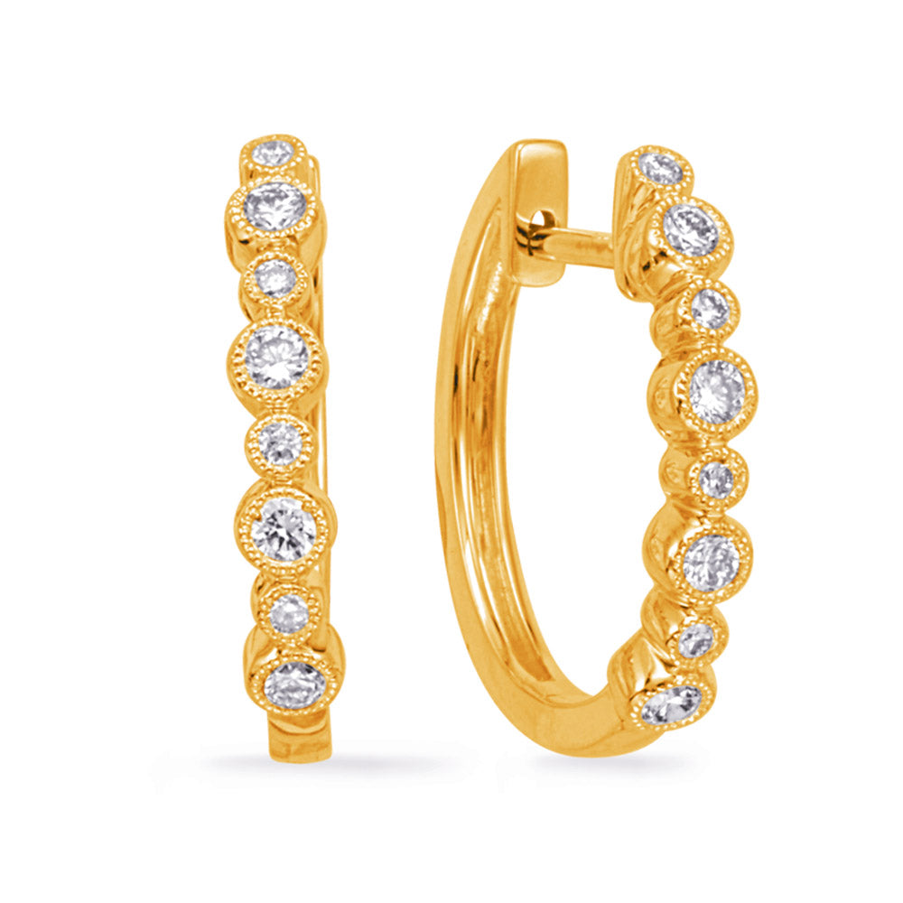 Yellow Gold Diamond Earring