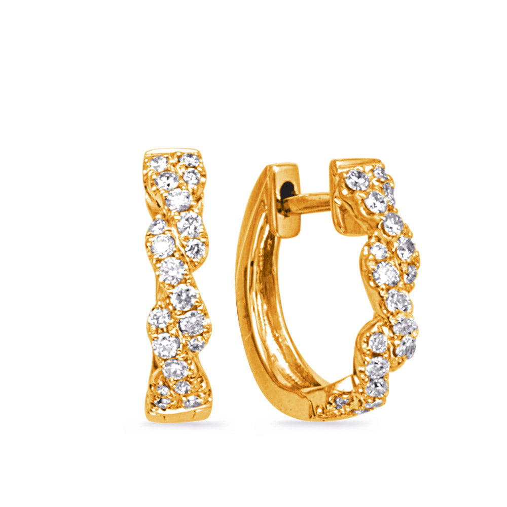 Yellow Gold Diamond Earring