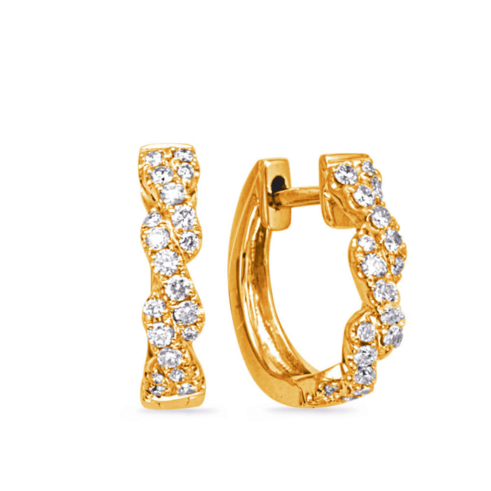 Yellow Gold Diamond Earring