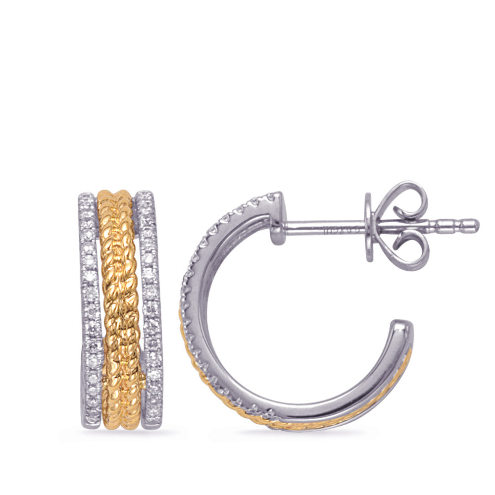 White & Yellow Gold Diamond Earring