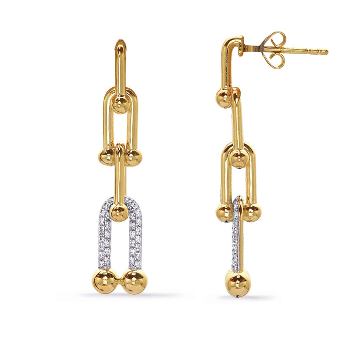 Yellow Gold Diamond Earring