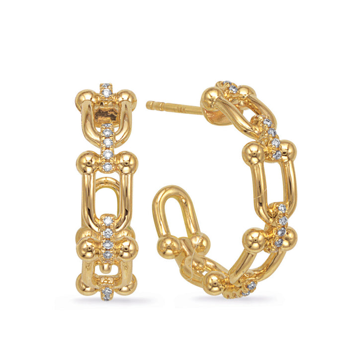 Yellow Gold Diamond Earring