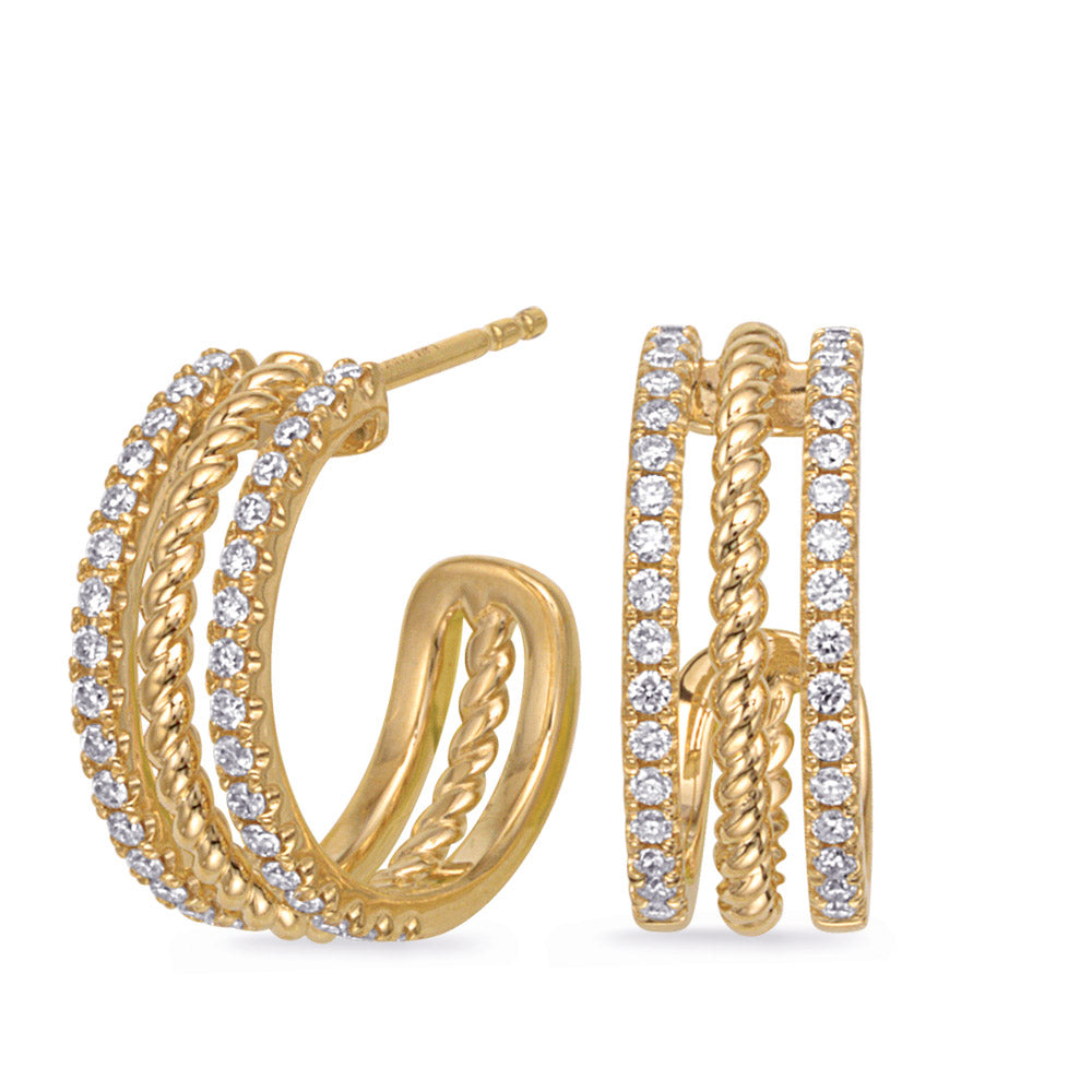 Yellow Gold Diamond Earring
