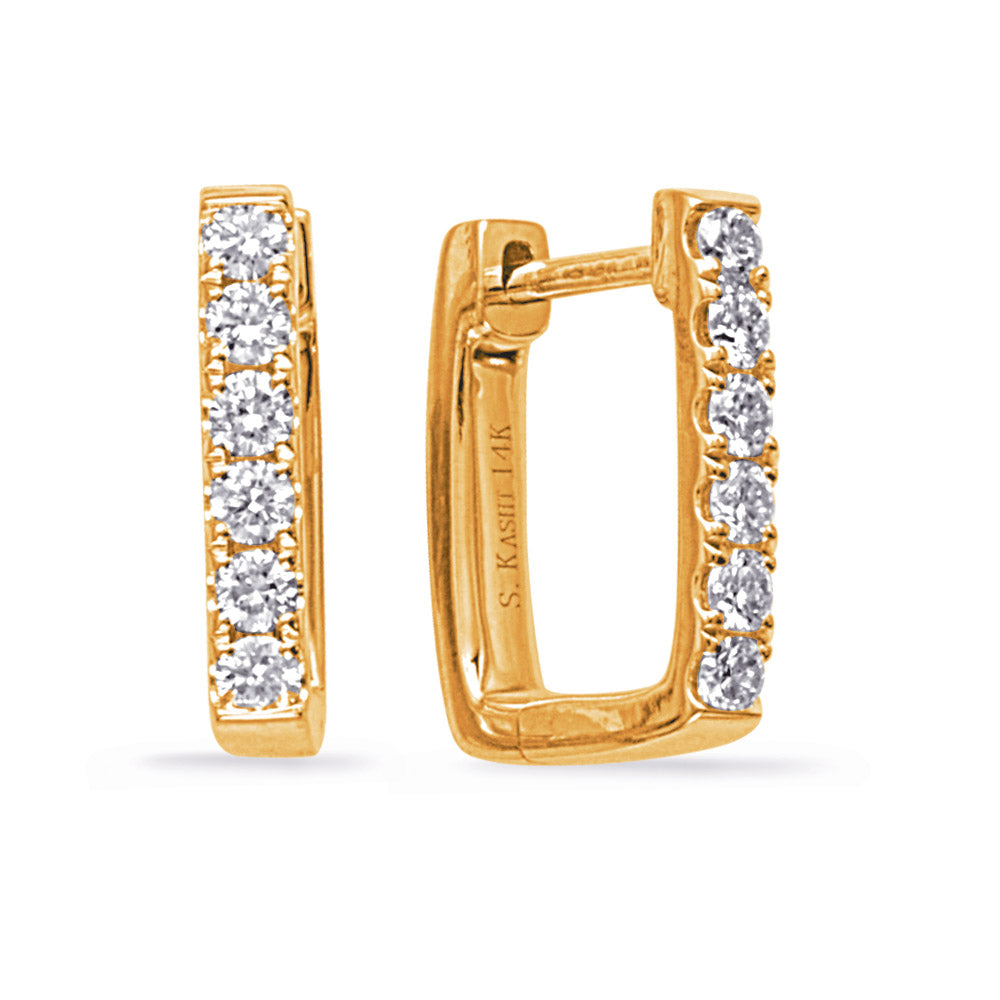 Yellow Gold Diamond Earring