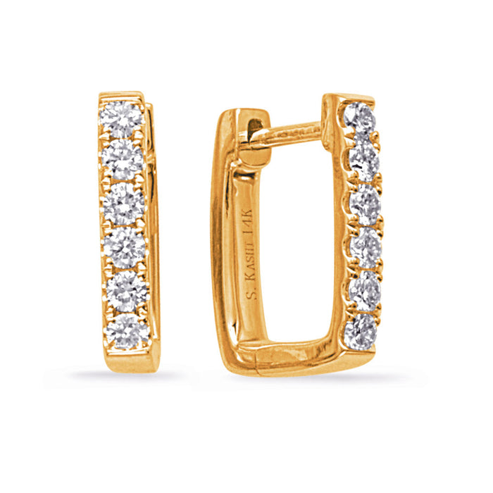 Yellow Gold Diamond Earring