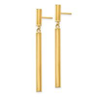 14k Fancy Dangle Round Tube Earrings-E812
