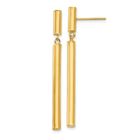 14k Fancy Dangle Round Tube Earrings-E812