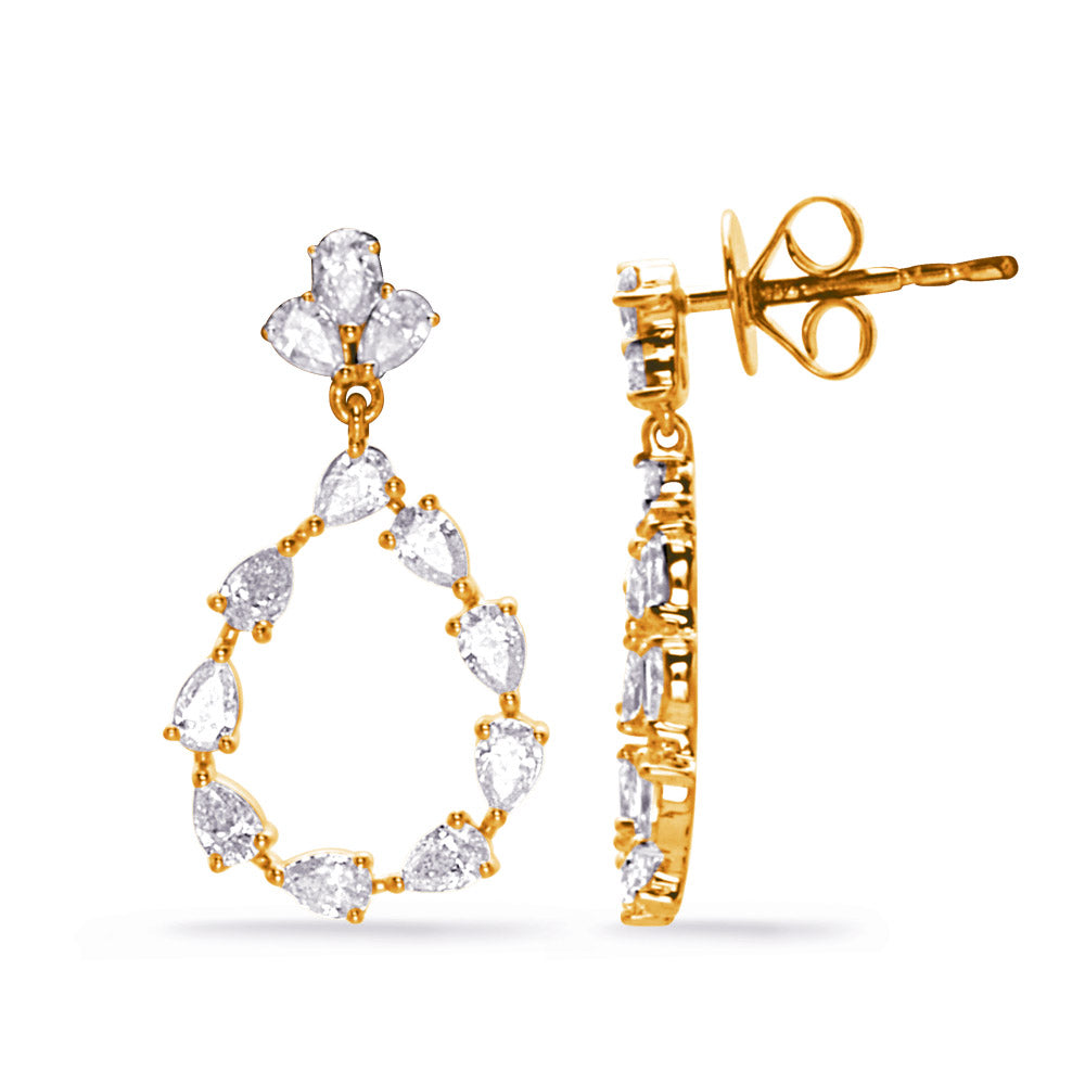 Yellow Gold Diamond Earring