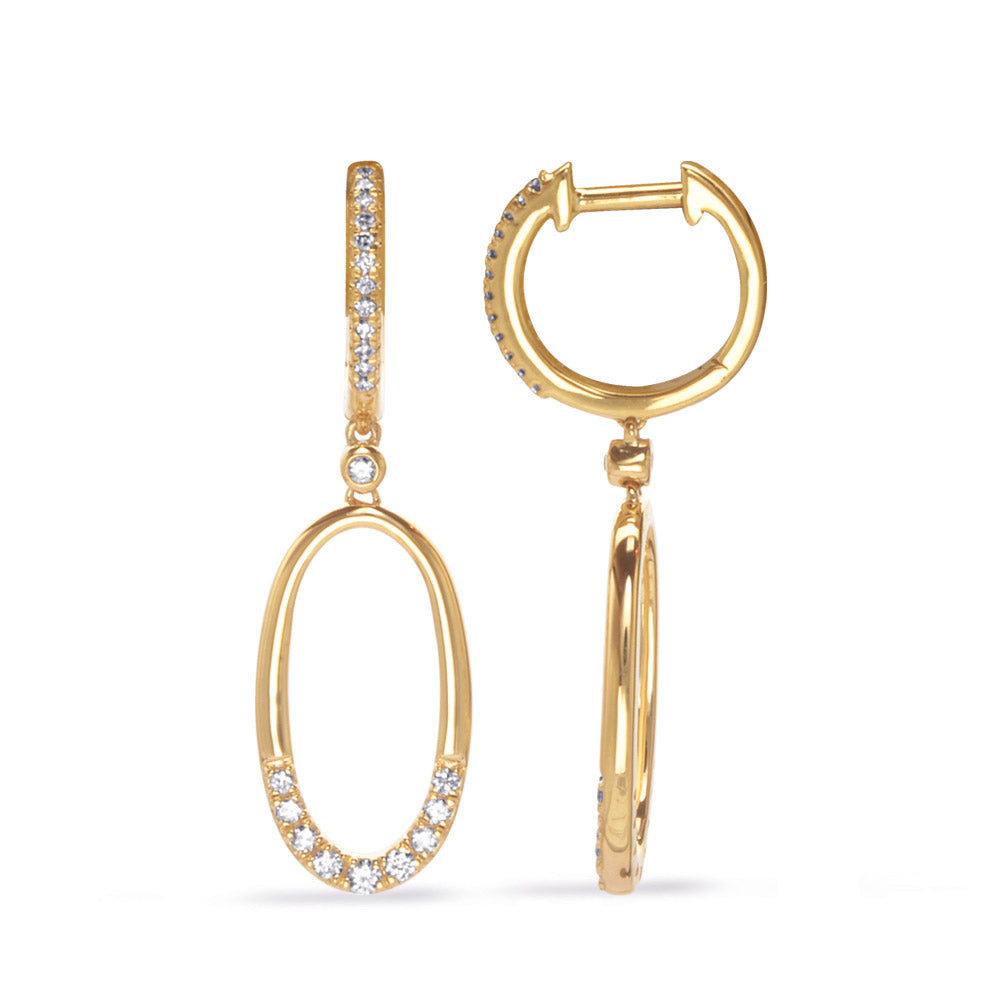 Yellow Gold Diamond Earring