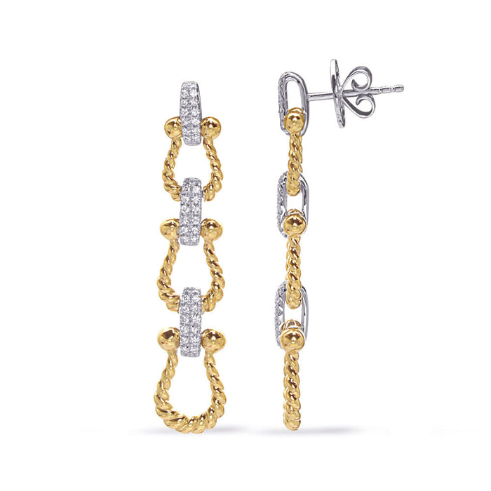 Yellow & White Gold Diamond Earring