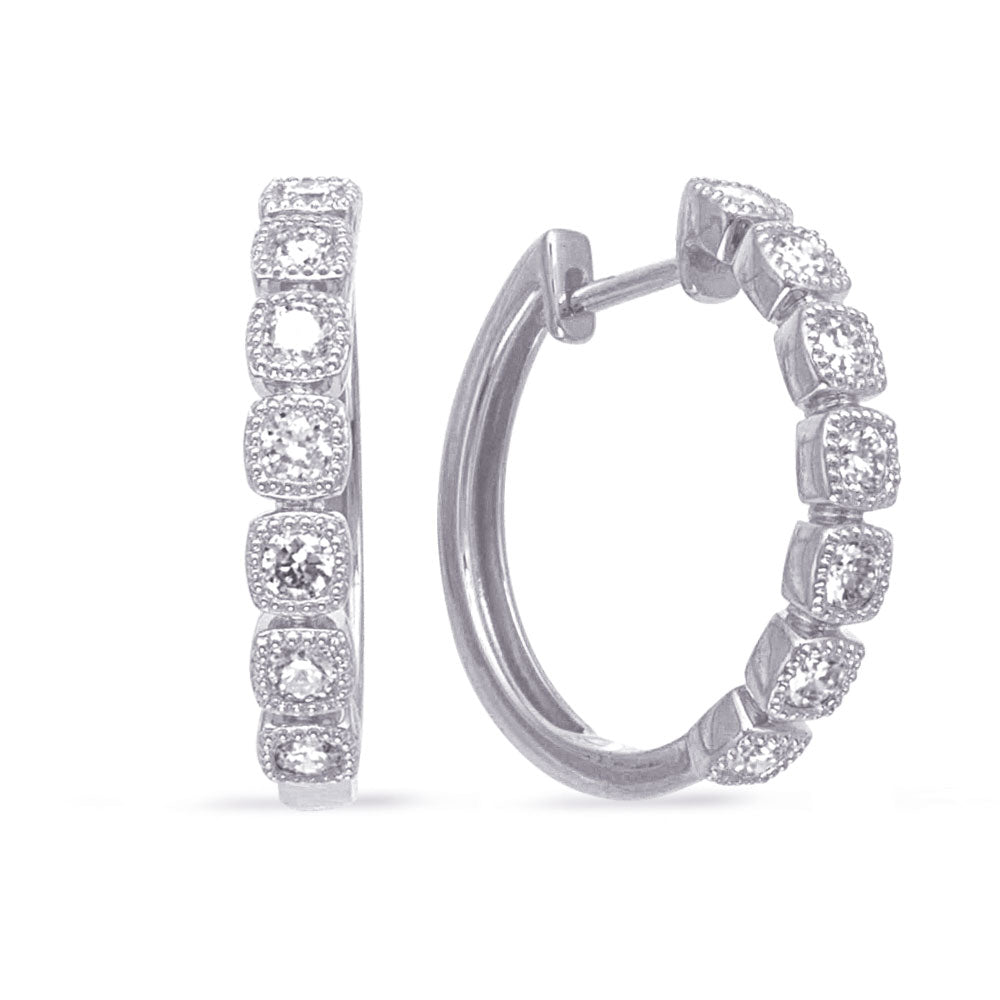 White Gold Diamond Earring