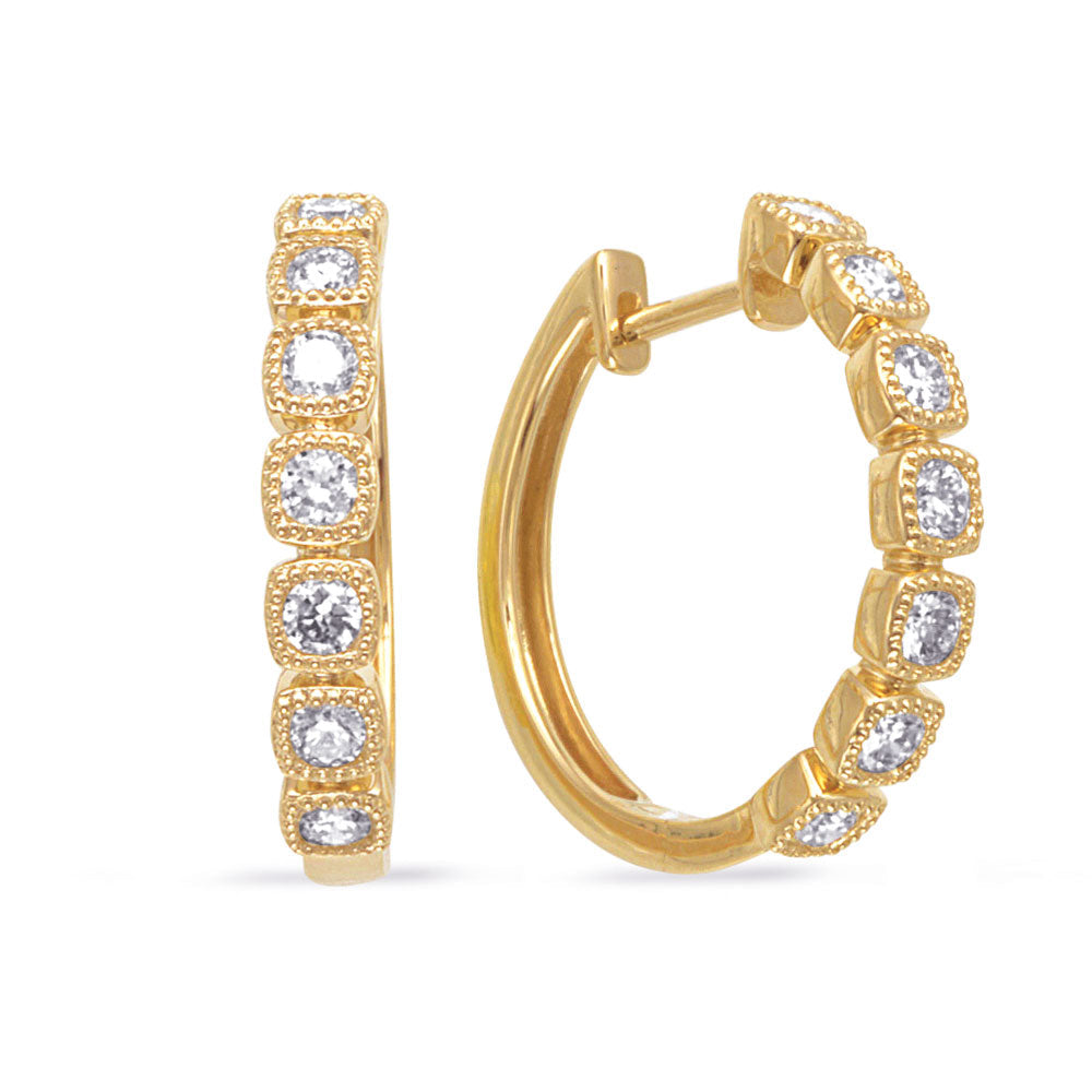 Yellow Gold Diamond Earring