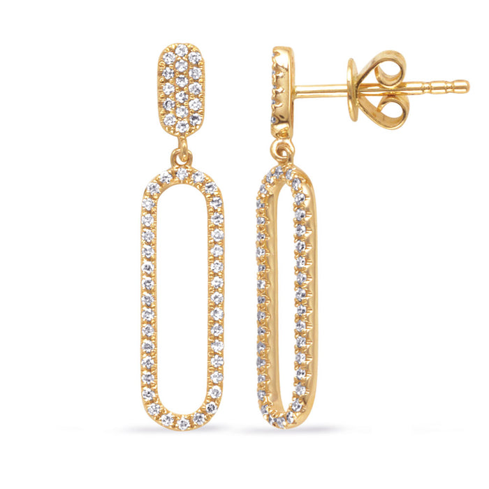 Yellow Gold Diamond Earring