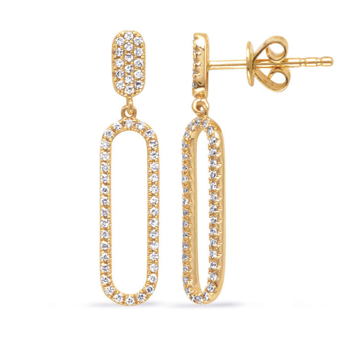 Yellow Gold Diamond Earring