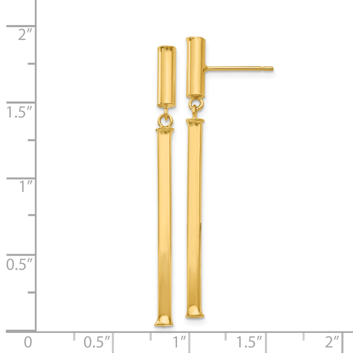 14k Fancy Squared Post Dangle Earrings-E815