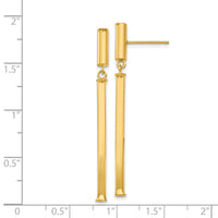 14k Fancy Squared Post Dangle Earrings-E815