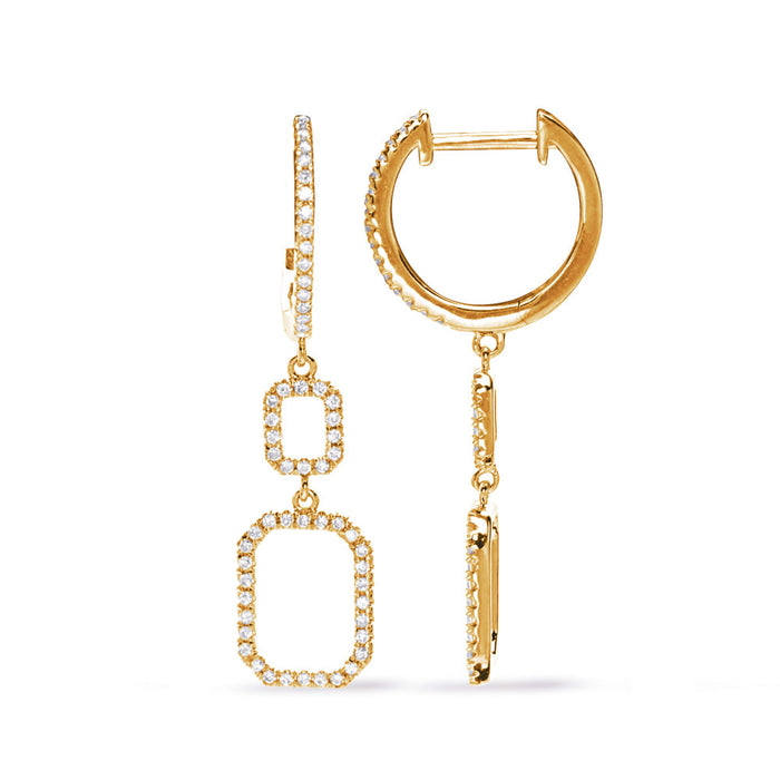 Yellow Gold Diamond Earring