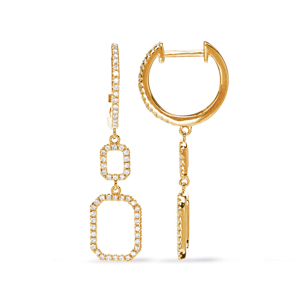 Yellow Gold Diamond Earring