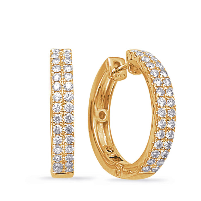 Yellow Gold Diamond Earring