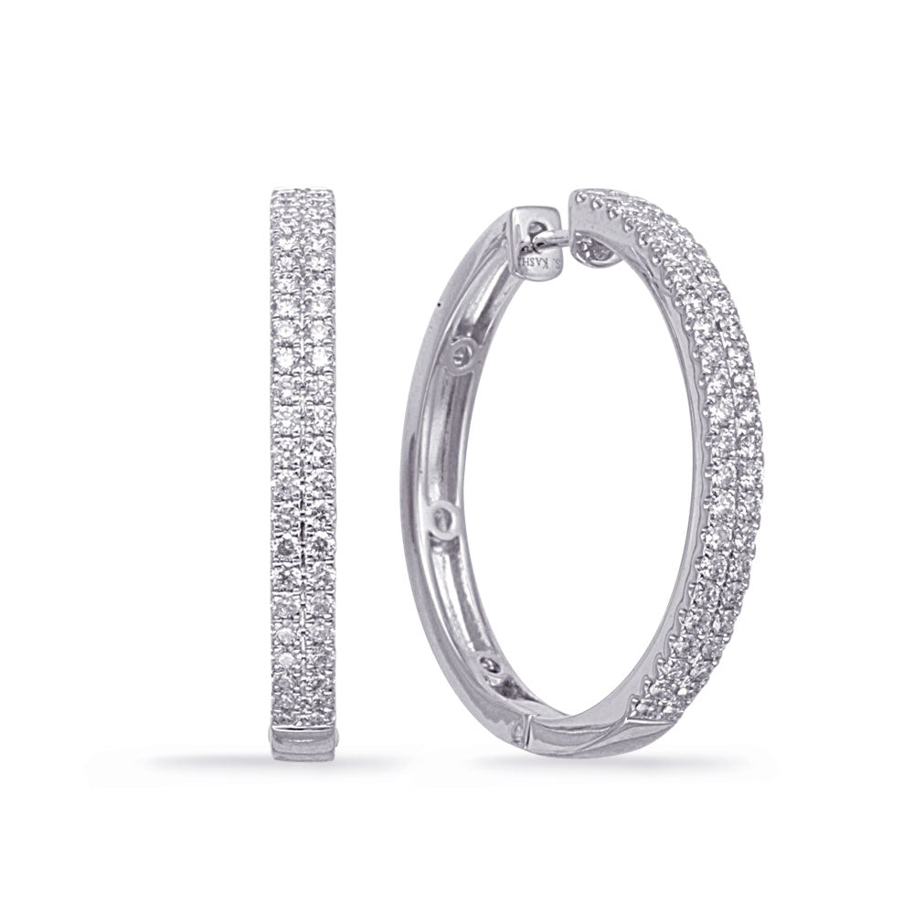 White Gold Diamond Earring