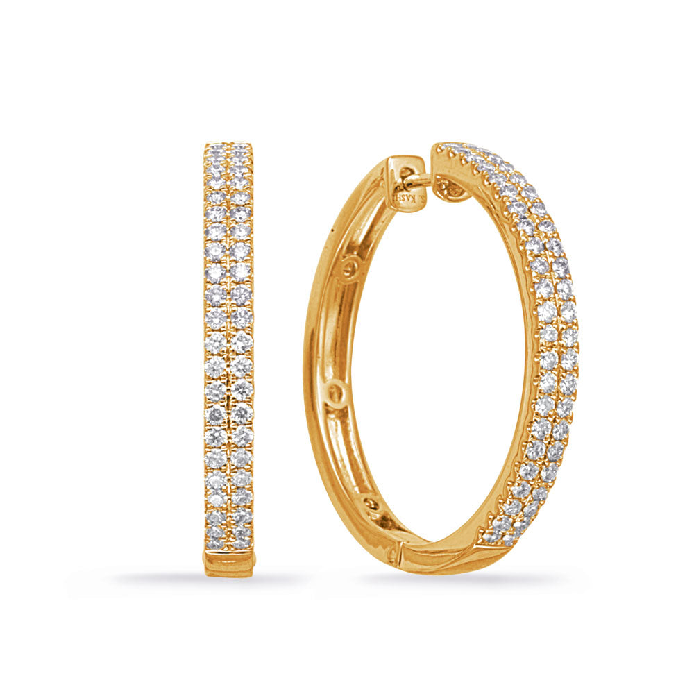 Yellow Gold Diamond Earring