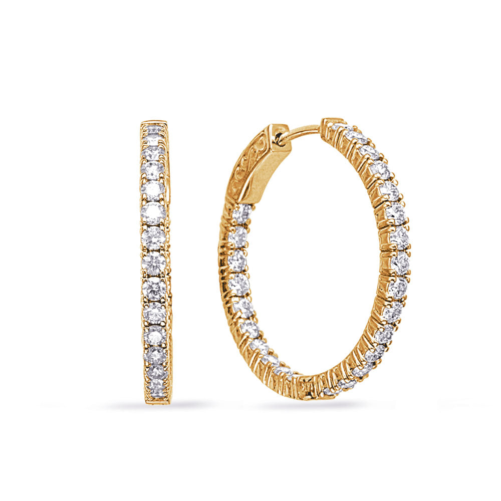 Yellow Gold Diamond Earring