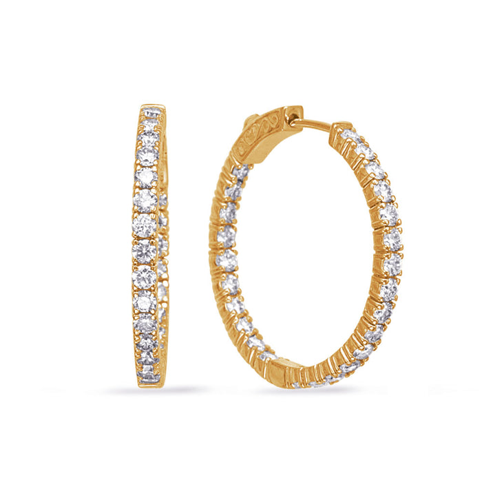 Yellow Gold Diamond Earring