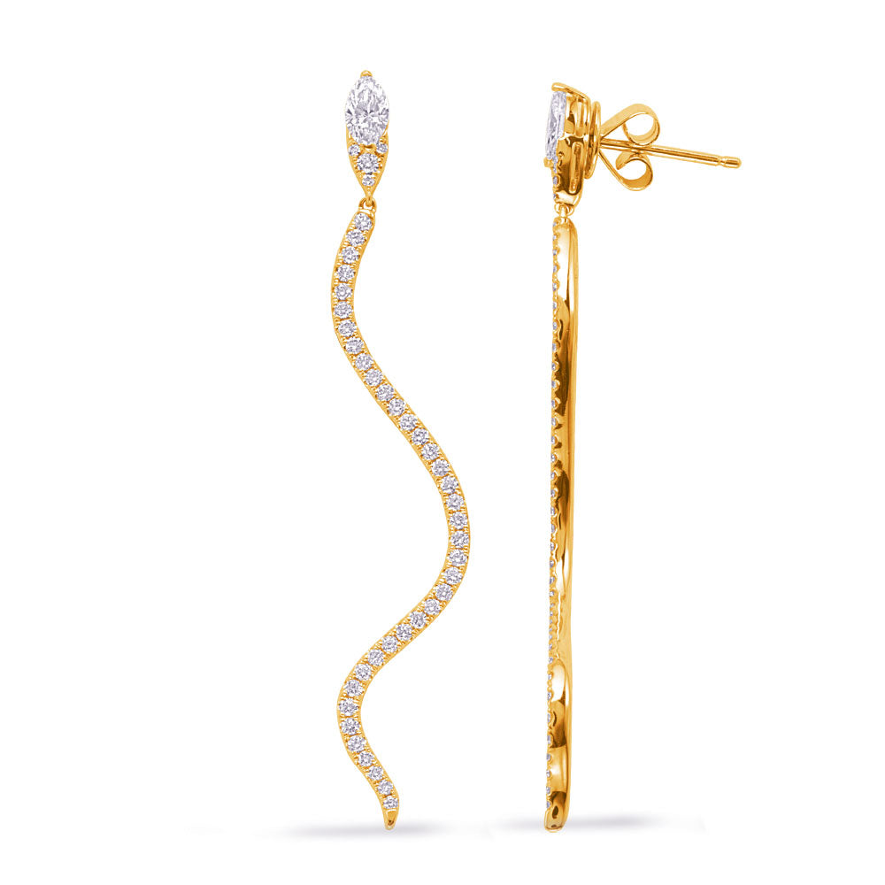 Yellow  Gold Diamond Earring