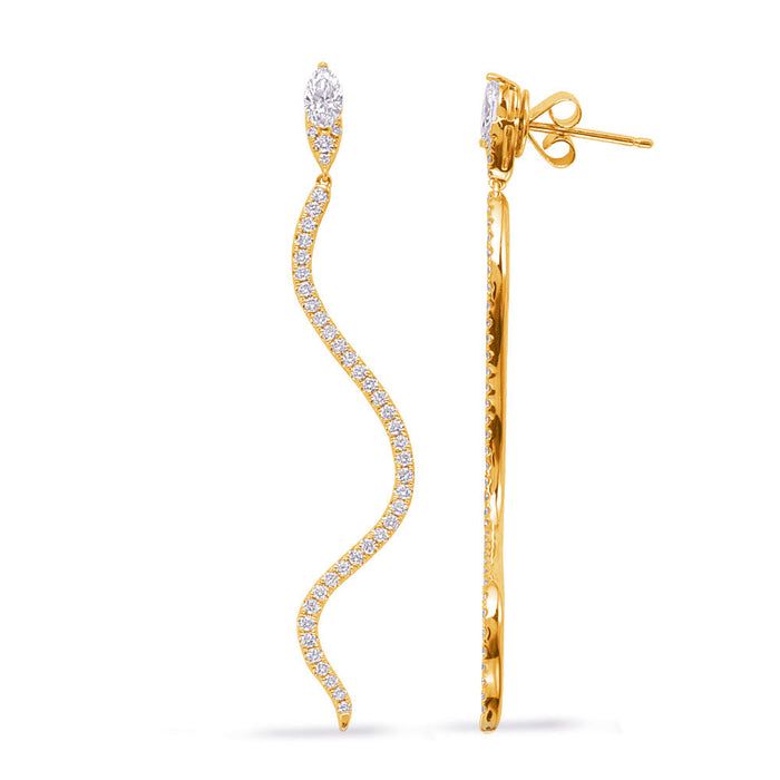 Yellow  Gold Diamond Earring