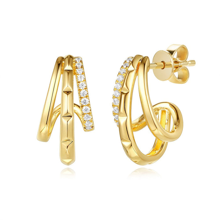 Yellow Gold Diamond Earring