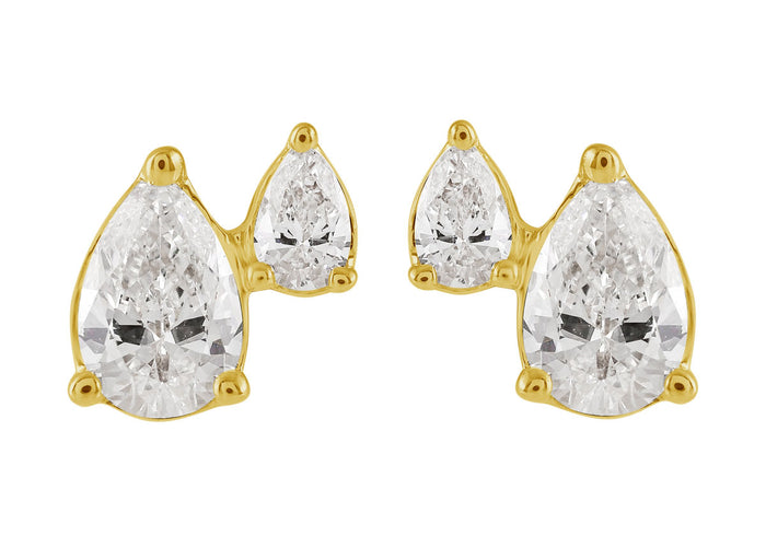 Yellow Gold Diamond Earring