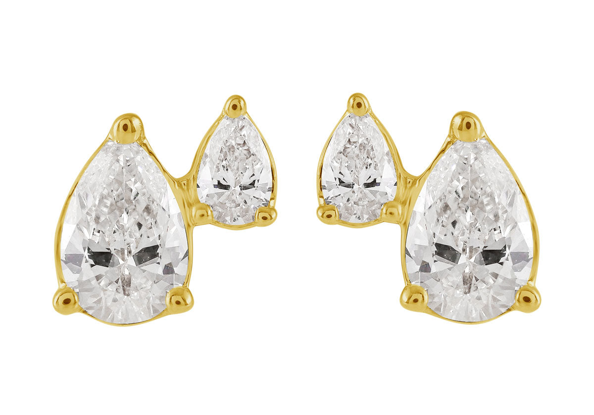 Yellow Gold Diamond Earring