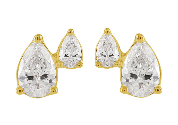 Yellow Gold Diamond Earring