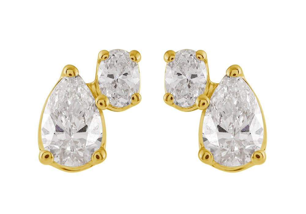 Yellow Gold Diamond Earring