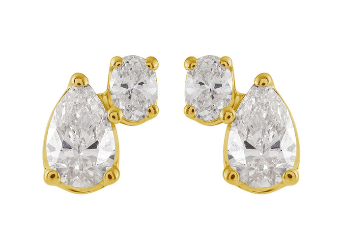 Yellow Gold Diamond Earring