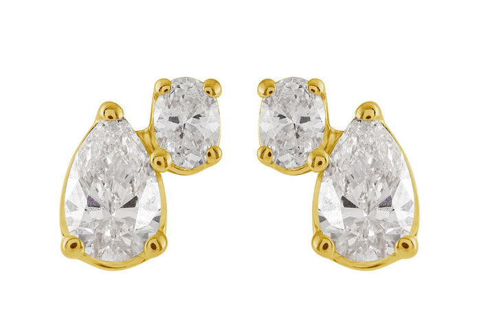 Yellow Gold Diamond Earring