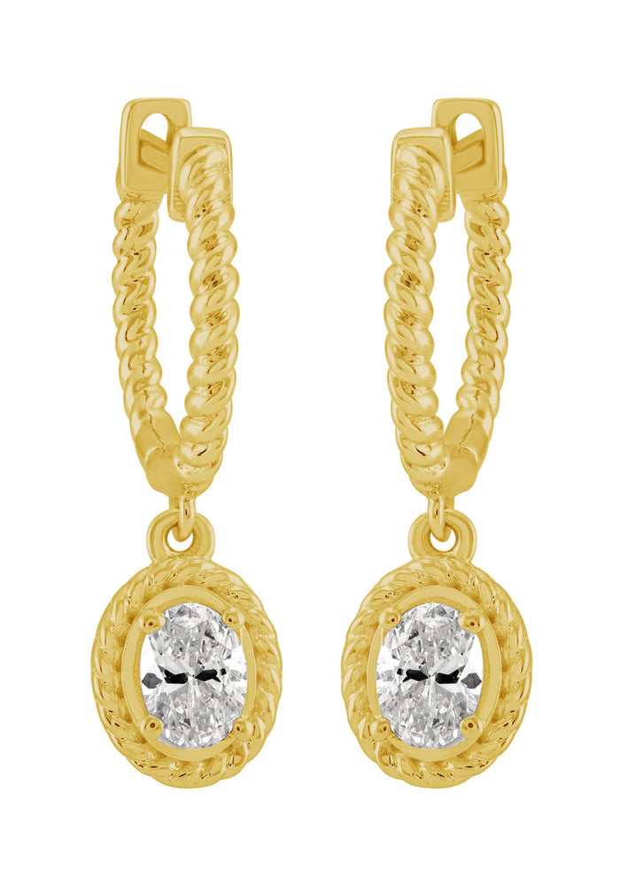 Yellow Gold Diamond Earring