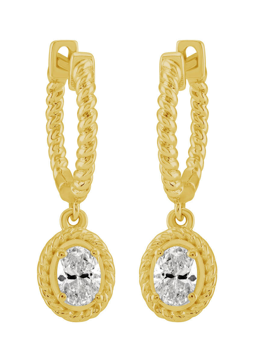 Yellow Gold Diamond Earring